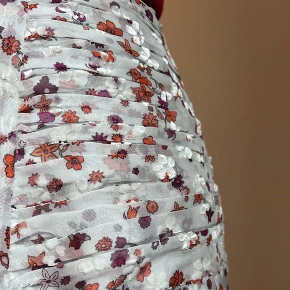 Floral print burnout velvet maxi skirt - Picture 7 of 8